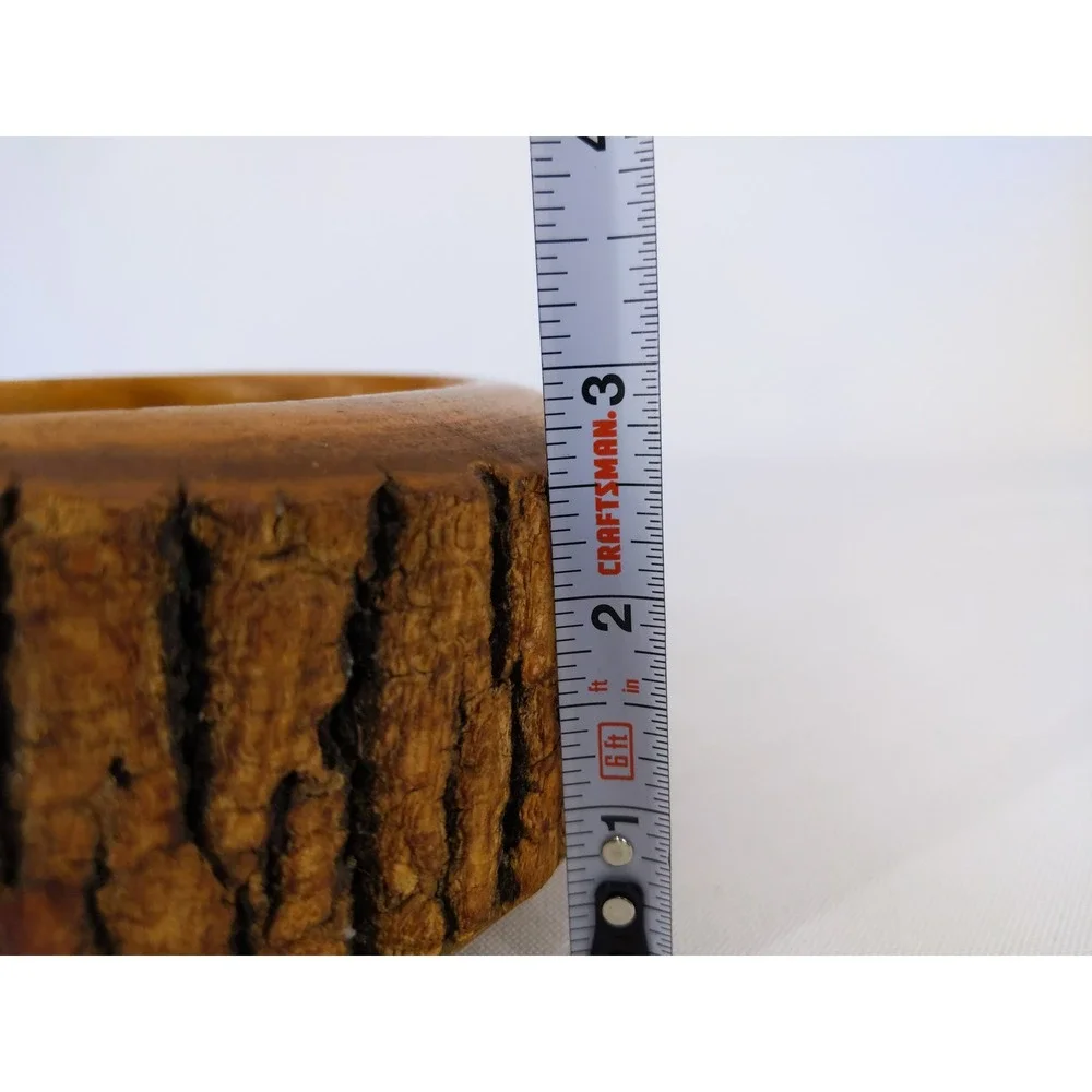 Vintage Nutcracker Set Brown Live Edge Wood Bowl Metal Tools Rustic Cabin